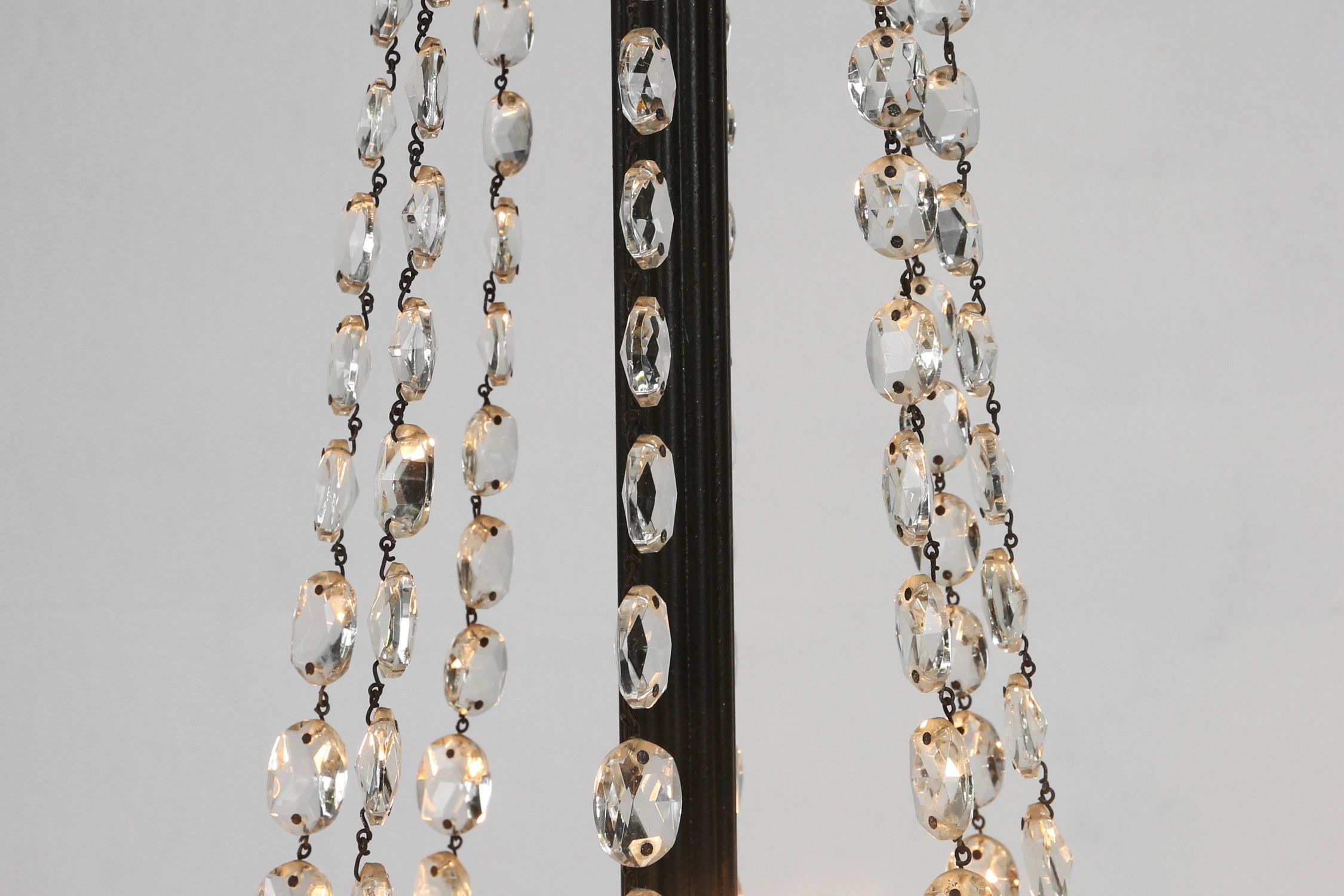 Impressive set of a large bronze Empire Chandelier with 2 wall lights, Belgium ca. 1950thumbnail